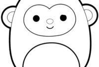 Ausmalbild affe elton squishmallows