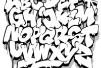 Ausmalbild alfabet graffiti