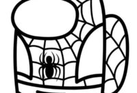 Ausmalbild among us spiderman