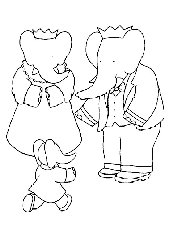 Ausmalbild babar celeste und arthur