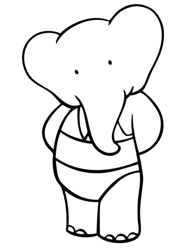 Ausmalbild babar