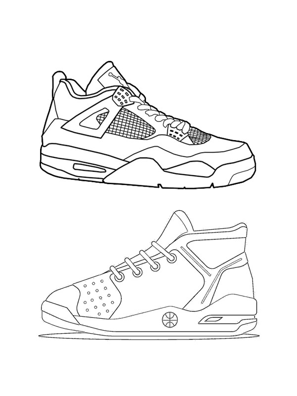 Ausmalbild basketball schuhe