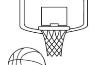 Ausmalbild basketballkorb mit ball