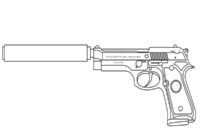 Ausmalbild beretta 92fs pistole