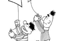Ausmalbild bert und ernie mit drachen