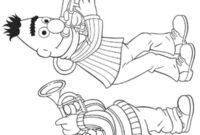 Ausmalbild bert und ernie spielen trompete