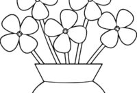 Ausmalbild blumen in der vase