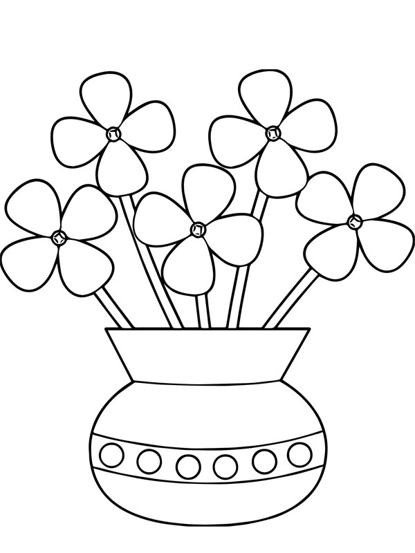 Ausmalbild blumen in der vase