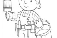 Ausmalbild bob der baumeister geht malen