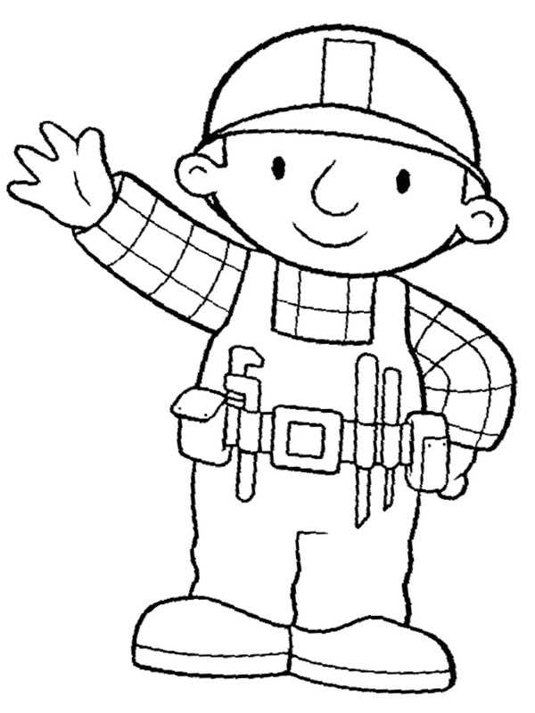 Ausmalbild bob der baumeister sagt hallo