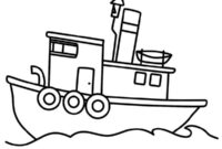 Ausmalbild boot einfach