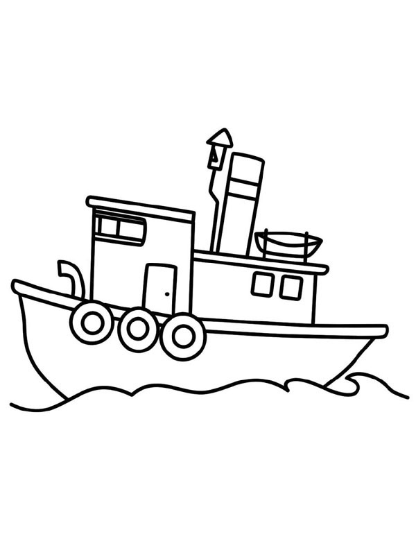 Ausmalbild boot einfach