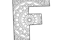 Ausmalbild buchstabe f mandala