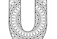 Ausmalbild buchstabe u mandala