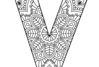 Ausmalbild buchstabe v mandala