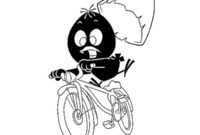 Ausmalbild calimero auf dem fahrrad