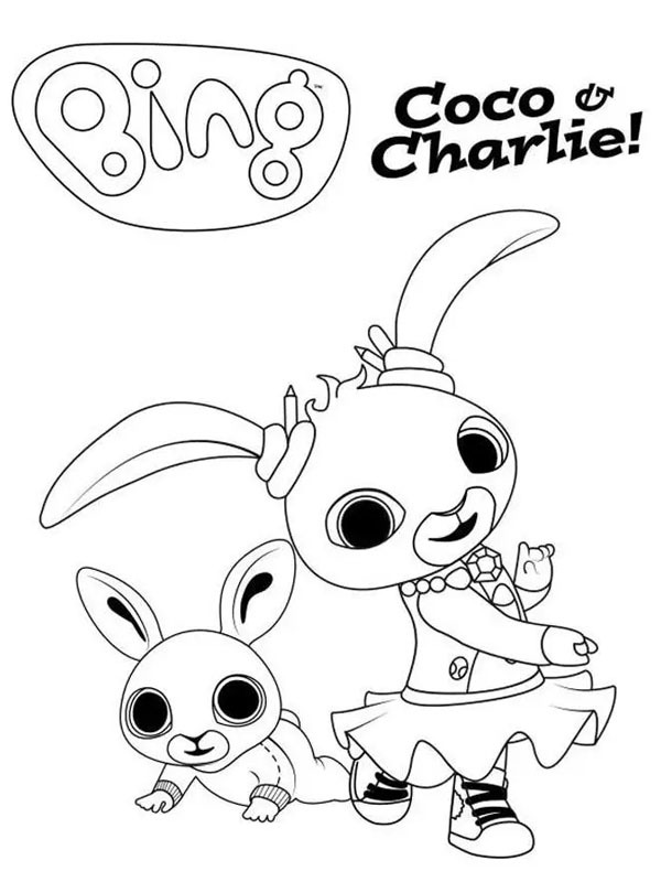 Ausmalbild coco und charlie