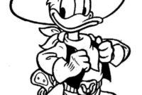 Ausmalbild cowboy donald duck