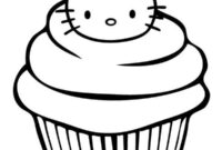 Ausmalbild cupcake hello kitty