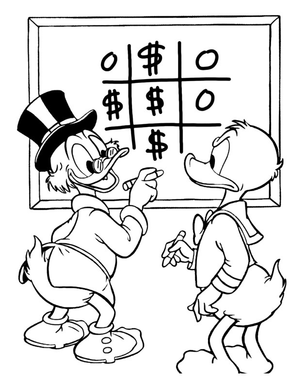 Ausmalbild dagobert duck und donald duck