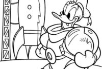 Ausmalbild donald duck fliegt ins all