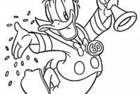 Ausmalbild donald duck hat geburtstag