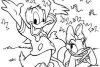 Ausmalbild donald duck und daisy duck