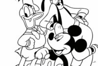 Ausmalbild donald goofy und micky