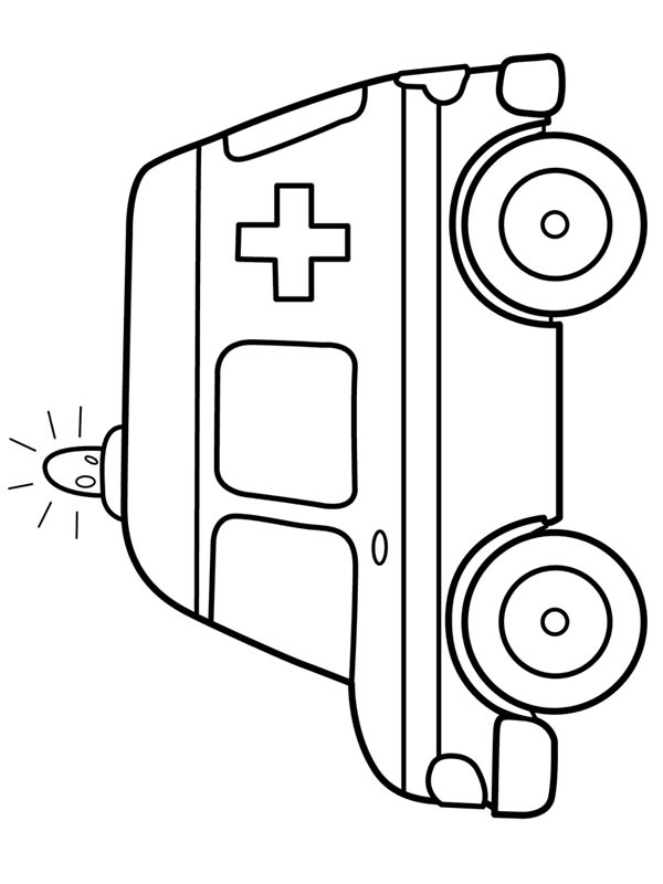Ausmalbild einfacher krankenwagen