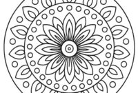 Ausmalbild einfaches blumenmandala