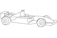 Ausmalbild einfaches formel 1 auto