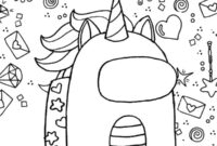 Ausmalbild einhorn among us