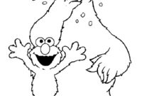Ausmalbild elmo und kruemelmonster