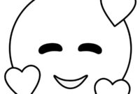 Ausmalbild emoji mit herzen