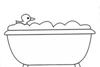 Ausmalbild ente in der badewanne