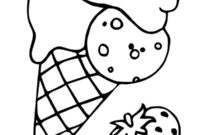 Ausmalbild erdbeereis