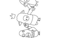 Ausmalbild fall guys characters