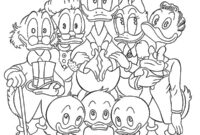Ausmalbild familie duck