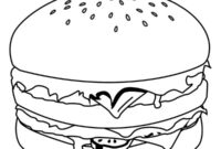 Ausmalbild fast food mahlzeit