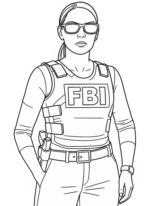 Ausmalbild fbi agent