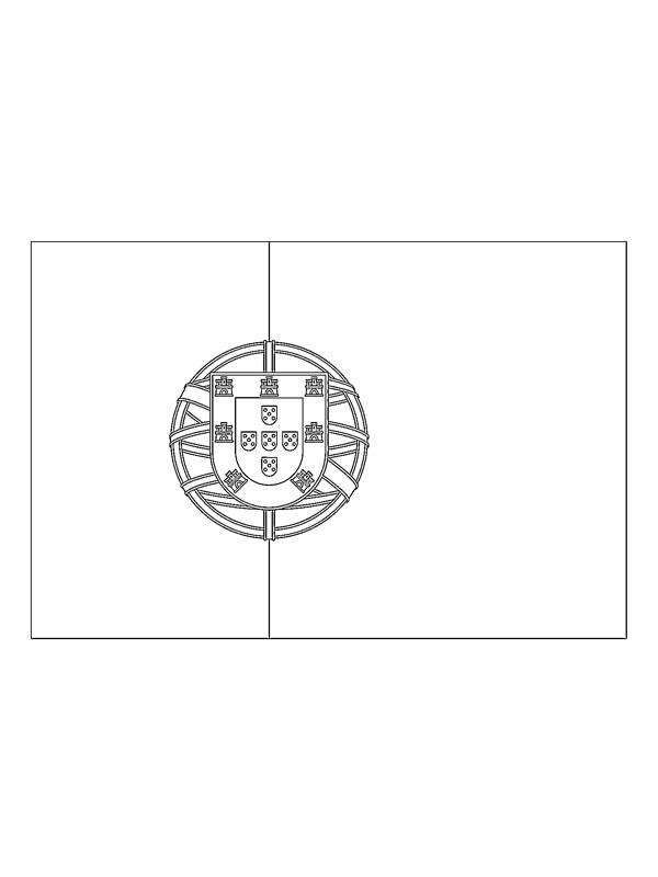 Ausmalbild flagge portugals