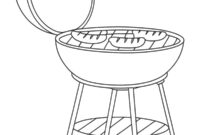 Ausmalbild fleisch auf dem grill
