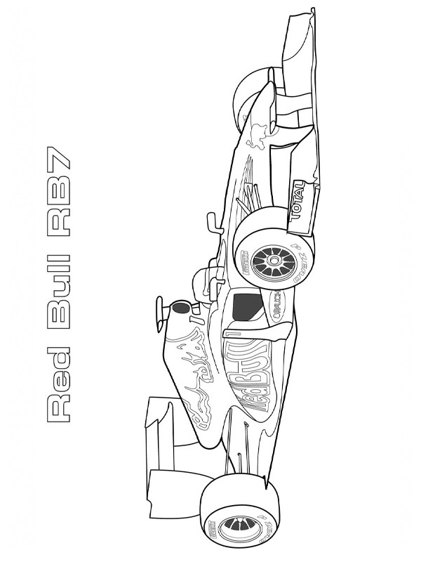 Ausmalbild formel 1 red bull racing