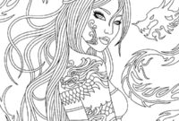 Ausmalbild frau mit tattoos