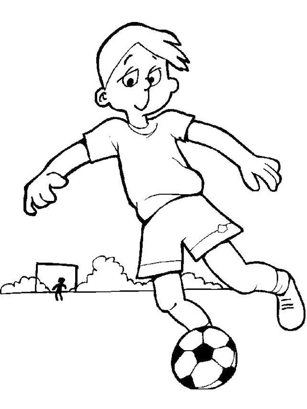 Ausmalbild fussball spielen
