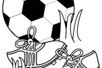 Ausmalbild fussball und fussballschuhe