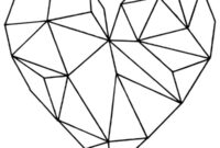 Ausmalbild geometrisches herz