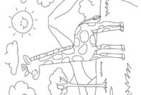 Ausmalbild giraffe in der natur
