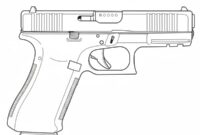 Ausmalbild glock 45 pistole