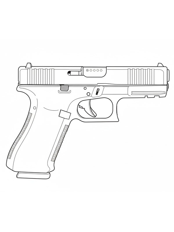 Ausmalbild glock 45 pistole
